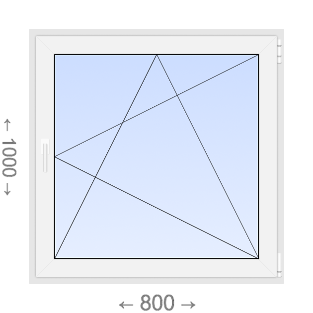 Поворотно-откидное ПВХ окно 800x1000